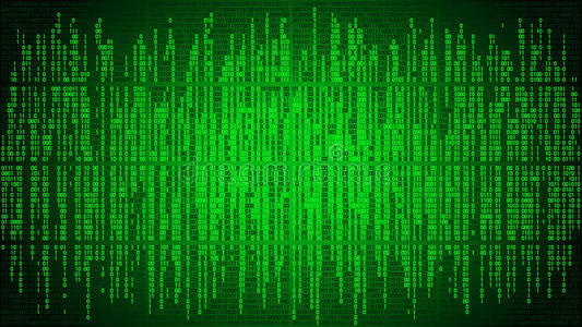 抽象网络空间与数字线，二进制码，矩阵背景与数字