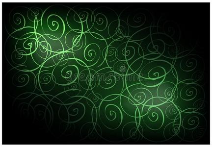 绿色复古壁纸与螺旋图案背景