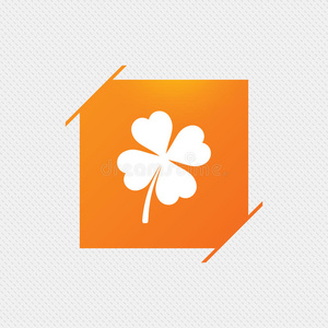 四叶草有四个叶子标志. 圣帕特里克符号.照片