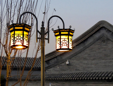 胡同 古董 亚洲 灯笼 北京 中国人 房子 瓷器 美丽的