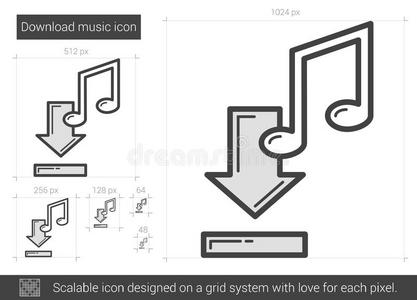 下载音乐线图标。