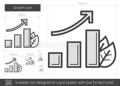 增长线图标。
