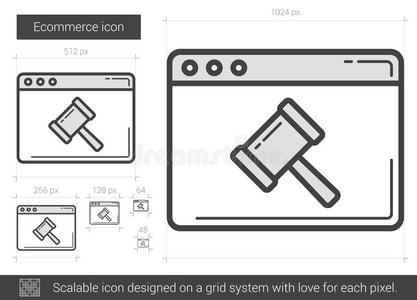 电子商务线图标。