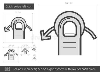 应用 屏幕 拖曳 手指 移动 手势 快的 插图 左边 偶像