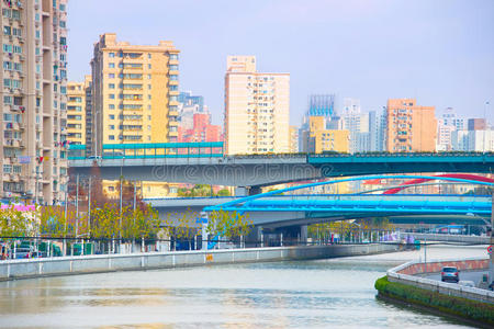 上海 城市景观 建筑 房子 目的地 风景 建筑学 运河 地标