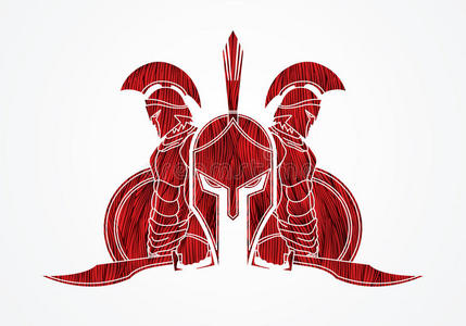 骑士 帽子 斗篷 轮廓 罗马人 插图 男人 刀片 头盔 权力照片