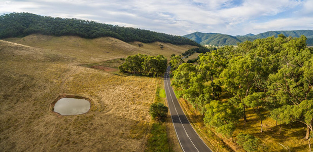 澳大利亚奥梅奥公路和米塔米塔山谷的空中全景