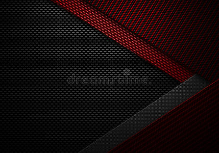 抽象红色黑色碳纤维纹理材料设计