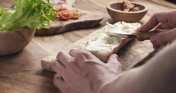 健康 寒冷的 饮食 奶油 午餐 三明治 白种人 活的 奶酪