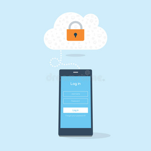 公司 密码 过程 在线 计算 登录 安全 因特网 要素 插图