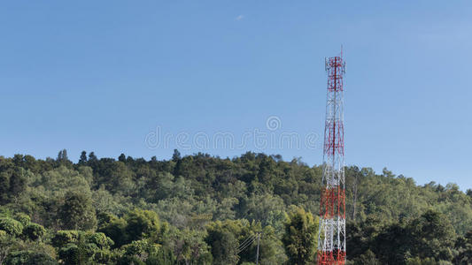 天空 接收 技术 高的 天线 商业 因特网 电缆 通信 行业