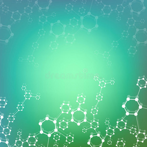 几何抽象背景与连接线和点。 结构分子和通信。 科学概念