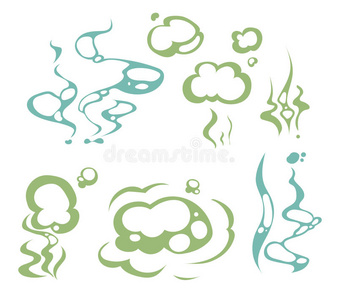 ps蒸气素材卡通香气,气味,恶臭,水蒸气蒸汽云插画