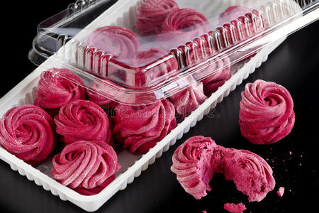 粉红色 西风 包装 蛋糕 饼干 透明的 面包店 自制 美味的
