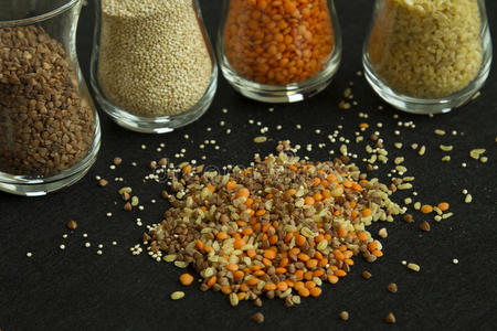 作物 食物 扁豆 维生素 混合 木材 种子 玉米 荞麦 粮食