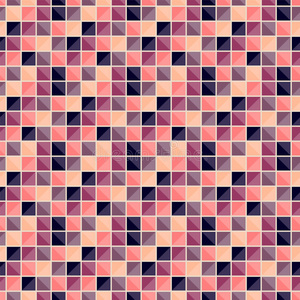 抽象的几何图案与不同颜色的正方形连接，就像马赛克一样。