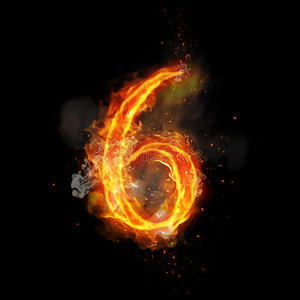 燃烧火焰的六号火照片