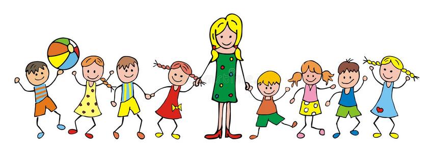 保育员老师和孩子照片