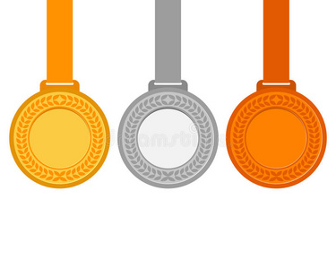 冠军得主的金牌银牌和铜牌。