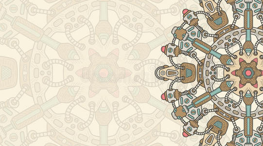 蒸汽朋克横幅带有蒸汽朋克设计元素的横幅.照片