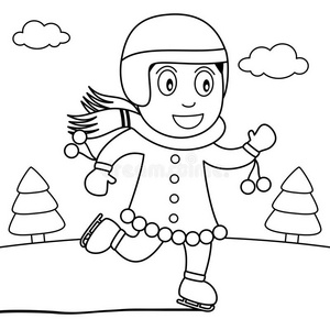 在冰上的女孩图片-在冰上的女孩素材-在冰上的女孩插画-摄图新视界