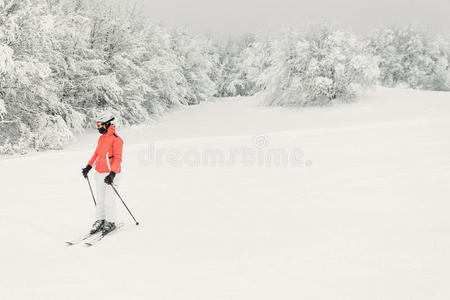 阿尔卑斯山 站立 跑步 风景 雌蕊 下坡 斜坡 滑雪者 冬天