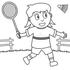 孩子们打羽毛球图片-孩子们打羽毛球素材-孩子们打羽毛球插画-摄图新