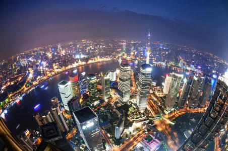 中国金融区城市景观。