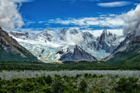 美丽的 安第斯山脉 塞罗 阿根廷 旅游业 冰川 边境 克鲁兹
