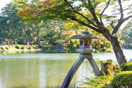 城堡 公园 花园 美丽的 亚洲 风景 日本人 季节 植物