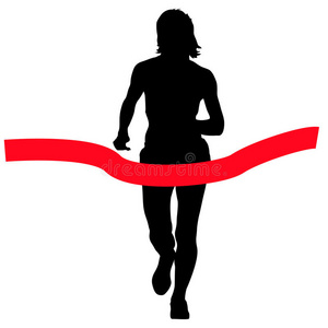 插图 冠军 运行 马拉松赛跑 第一 行动 运动员 身体 完成