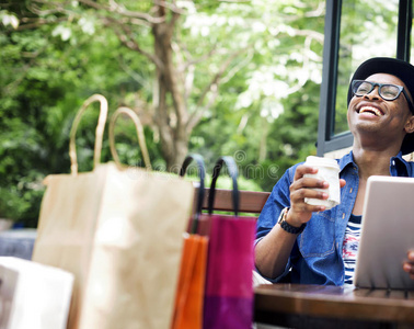 商品 咖啡 幸福 因特网 连接 在线 商业 下降 顾客 成人