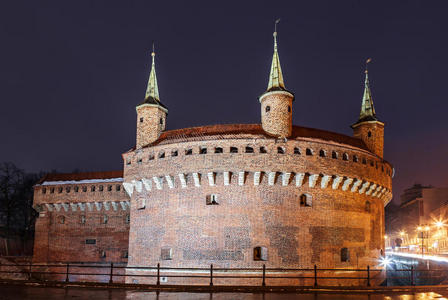 巴比肯的防御塔是中世纪克拉科夫的大门