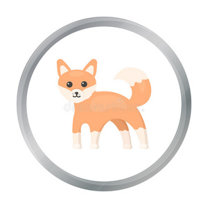 狐狸图标卡通。 大动物卡通中的单身动物图标。