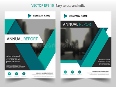 绿色黑色标签年报小册子传单设计模板矢量，传单封面展示摘要平面背景，