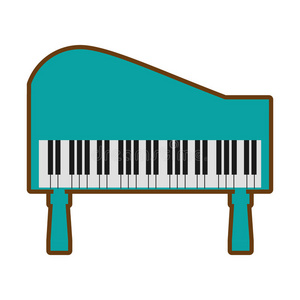 卡通绿色钢琴键盘乐器音乐照片