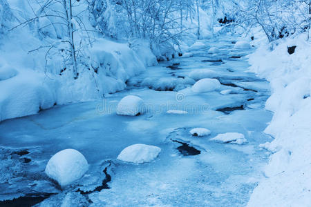 欧洲 贝永 流动 寒冷的 文氏 风景 小溪 贝克 冬天 高的