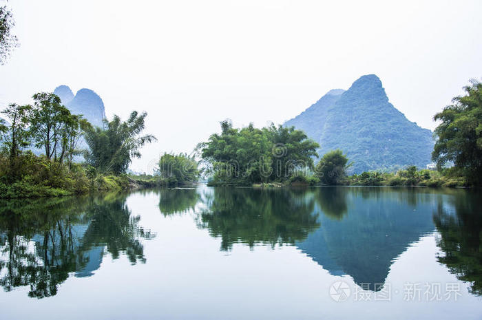 喀斯特 瓷器 吸引力 旅行 丘陵 目的地 假日 反射 亚洲