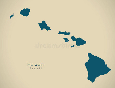 地图 分开 边框 新的 插图 夏威夷 部门 边境 平地 国家