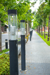 校园 空的 美丽的 城市 极点 沿着 行走 学校 夏天 步行