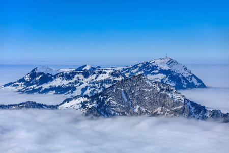 首脑会议 瑞士人 冬季 风景 天空 欧洲 阿尔卑斯山 悬崖