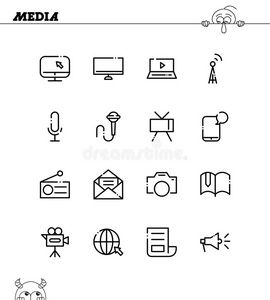 通信 摄像机 笔记本 装置 新闻业 博客 新闻工作者 插图