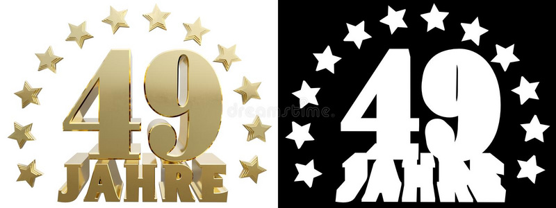 德语翻译金数字四十九和年字,装饰星星. 从德语翻译来的.