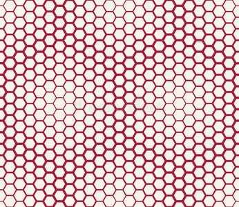 抽象几何图形无缝红色六边形图案