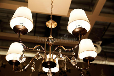 照明 地板 发光 电灯泡 吊灯 晶体 照亮 古典的 古董