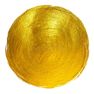 金箔圆形闪光油漆染色手绘光栅插图。