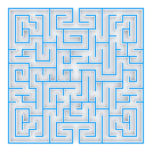 三维插图迷宫,迷宫顶部视图照片