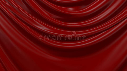 三维插图抽象红色背景布