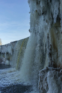 爱沙尼亚的冷冻水墙贾加拉