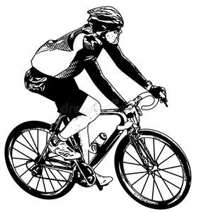 自行车运动员素描插图